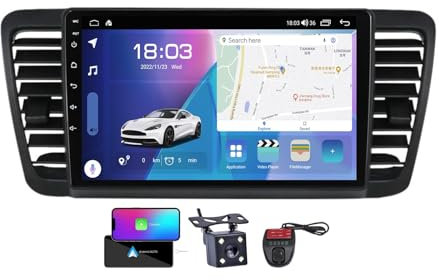 Autoradio tactile HTXPSM 9 pour Su-baru Outback 3 Legacy 4 2003-2009 Android 13 Lecteur radio CarPlay intégré Android Auto DSP Prise en charge des commandes au volant Radio FM RDS DAB+ + Caméra