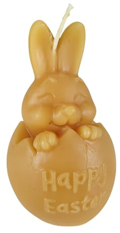 Bivaxljus påskhare i ägg, 10 cm, 100 % rent bivax