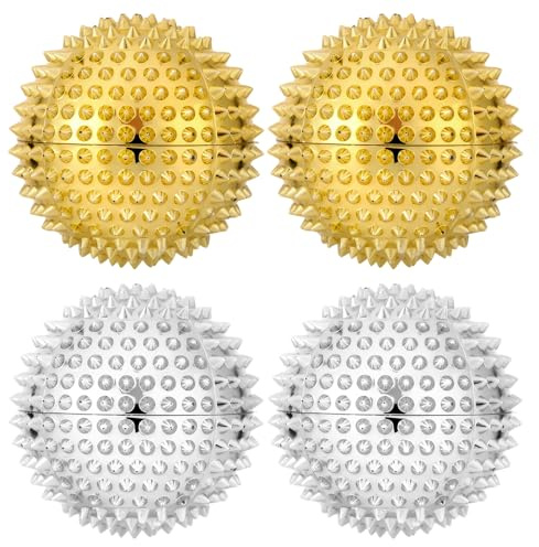 dusaniyali 4 Stück Magnetischer Massageball, Großr Igel Ball 47mm | Großr Igel Ball Handakupunktur Massagebälle Magnetische Akupunktur Yoga Bälle Durchmesser für Muskelmassage