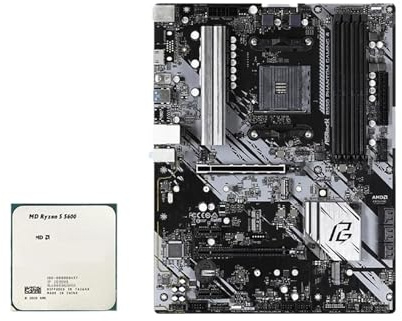 Kit scheda madre B550 Pha-ntom Gaming 4 con CPU Ry-zen 5 5600, 4xDDR4 4533 MHz, M.2 NVME, HDMI, PCIe 4.0, ATX AM4(Motherboard+CPU)