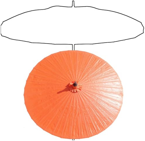 BGBZHMMEE Parasol De Jardin en Papier Huilé, Parapluie De Patio en Bambou, Parasol D'extérieur Pare-Soleil, Imperméable, Base Non Incluse ﻿(Orange)