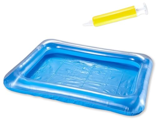 LUMOOM Piscine gonflable en PVC, pour enfants, avec pompe à ballon, diamètre : 60 cm, pour piscine, spa, jardin, extérieur (carré)