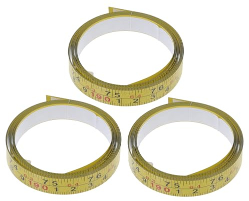 Kisangel Self-adhesive Ruler Tape Measure with Dual Metric and Imperial Scales, Carbon Steel Material, Yellow Colour, Enhanced Visibility for Workbench and Different Applications