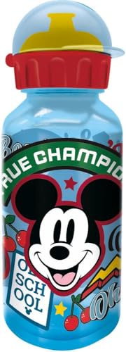 Tataway Borraccia Mickey 370 ml – Bottiglia per Bambini con Chiusura Sicura Antigoccia e Beccuccio Facile da Usare, Realizzata in Plastica Resistente con Grafica Disney Ufficiale per Scuola e Sport