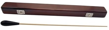 LeeQinersw Musikdirigentenstab Holz Dirigentenstock Orchesterleiter Taktstock mit Handgefertigtem Holzgriff Holzbox Zur Lagerung für Chorleiter Musikverein, Schwarzer Griff