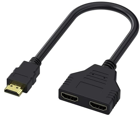 HUAREW Cable Adaptador de Divisor HDMI,1 Entrada 2 Salidas Toma con 1080p, para Pantalla LCD a LED HDTV y Proyector
