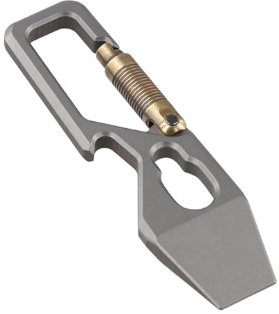 MeevrgR Portable Ti Carabiner Keychain for Keys, Bottle Opener, Can Opener and Wrench, Multi Tool for Camping Hiking