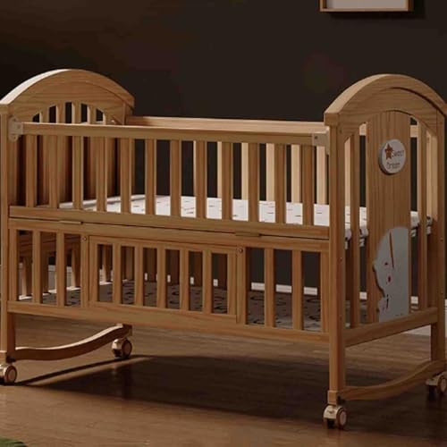 3-i-1 omvandlingsbar träsäng, babysäng, kan omvandlas från babysäng till barnsäng, dagbädd och fullstor säng