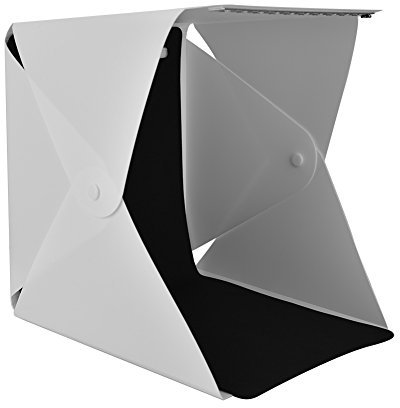 Tosuny Foto Studio Set, tragbare Faltbare Studio Fotografie Lichtbox, Mobile Lichtzelt Kit mit 4 Farben Hintergründen (Weiß, Schwarz, Rot, Grün) 22,6 * 23 * 24 cm