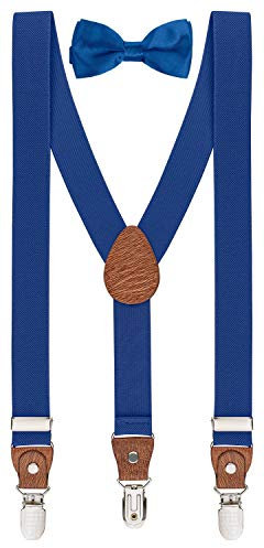 BomGuard Kinder Hosenträger & Fliege Set 2–7 Jahre – Blau