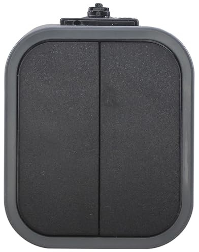 IP54 Aufputz-Steckdose Schuko 1.2.3-fach Ein-/Ausschalter Serienschalter Wechselschalter Drucktaster Feuchtraum Grau/Schwarz (Serienschalter)