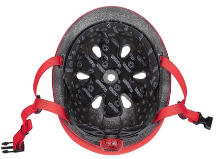 Globber Unisex Kinder Helm Go-up Lights, rot, XXS/XS