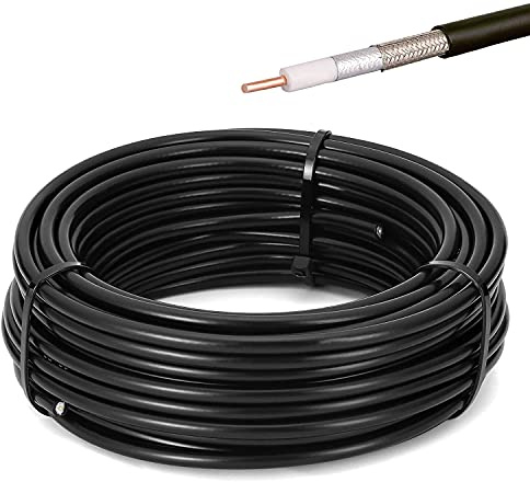 MOOKEERF RG58 Coaxial Cable - 50ft, Low Loss 50 Ohm Coax for WiFi/Router Signal Booster & Extension