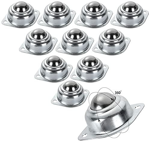 16 Stück 2,5 cm Rollenkugellager, 360º drehbar, Universal-Kugelrollen, 181,4 kg Karbonstahl, runde Kugelübertragungseinheit für Förderbänder, Rollenständer, Getriebe, Möbel