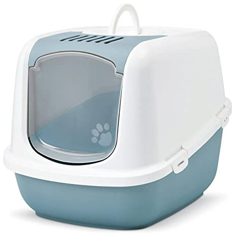 PETGARD Nestor Jumbo - Inodoro para gatos, tamaño XXL, color blanco y azul claro