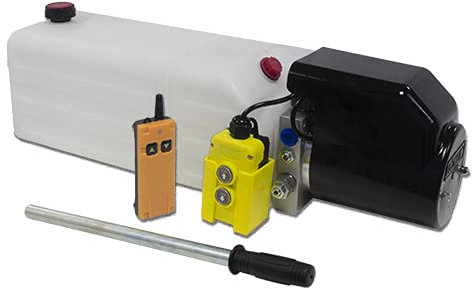 Flowfit Hydraulik-Power Pack mit 11 l Tank, Handpumpe und kabelloser Fernbedienung, 12 V Gleichstrom, ZZ016198