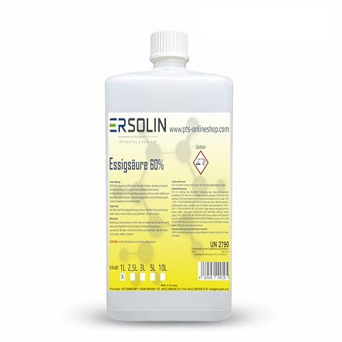 Ersolin Acido acetico 60% anticalcare 1 l aceto C2H4O2 detergente tecnico (1 litro)