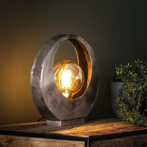 famlights Industrie Tischlampe Lorena Vintage Look/Steampunk Metallgestell Tischleuchte Tischlampe E27 / Nachttischlampe Vintage Metall Wohnzimmerlampe Landhaus Industrial Schlafzimmer Wohnzimmer