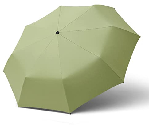 Meichoon Windproof Travel Umbrella 3 Folding Lightweight Anti UV Sun&Rain Water-Resistant Parasol with Durable Wood Handle Manual Open/Close for Men and Women