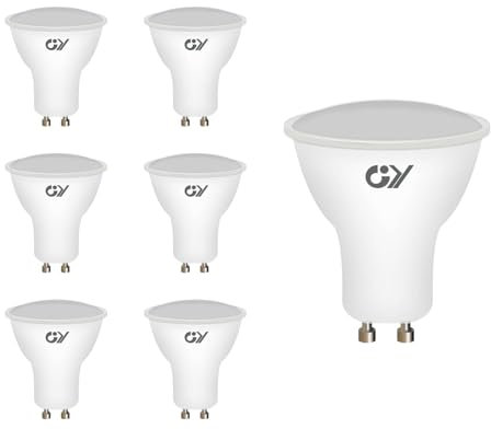 GY Ampoule LED GU10 6W (équivalent 60W), 450LM 2700K Blanc Chaud, 120° Larges Faisceaux, Dépolie, Ampoule GU10 Led Non-Dimmable, Paquet de 6