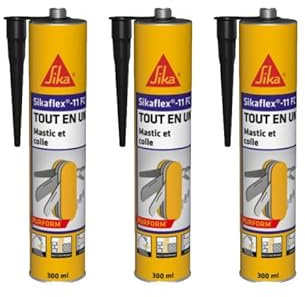 Lot de 3 mastics colles multi-usages SIKA Sikaflex 11 FC Purform - Noir - 300ml