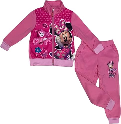 arlis Ensemble jogging Sweet zippé de couleurs contrastées, image de héros devant. Finitions élastiquées. Deux poches. Intérieur polaire (as4, age, 5_years, regular, Ensemble Jogging Minnie Fuchsia)