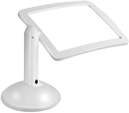 HWSY Lupa Lectura Luz LED 3X Lupa Manos Libres con Soporte y Mesa de Escritorio Lámpara de Lectura Lupa Rectangular Interesting