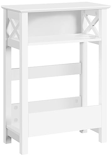 Yaheetech Beistelltisch Couchtisch 3 Ebenen Nachttisch mit Offenem Ablagefach und Zeitschriftenablage X-förmiger Sofatisch Kaffeetisch für Schlafzimmer/Wohnzimmer, 50 × 25 × 70 cm