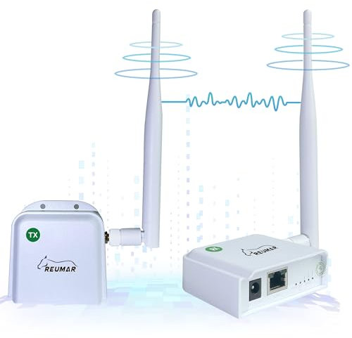 WiFi HaLow, puente inalámbrico 802.11ah, WiFi Halo punto a punto acceso inalámbrico de largo alcance con antena de alta ganancia 20DBI, repetidor de puente aéreo Ethernet soporta una distancia de