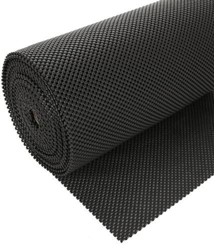CYEER 1 Roll Non Slip Mats, Black Anti Slip Pads, Cuttable Waterproof PVC Non Slip Matting Roll Anti Slip Matting Drawer Liners for Shop, Home, Office-0.4M x 10M