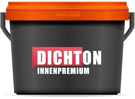 DICHTON PREMIUM Wandfarbe matt 1l in RAL 7001 Silbergrau Dispersionsfarbe - scheuerfest, höchste Deckkraft, Desinfektionsmittelbeständig, lösemittelfrei, strapazierfähig - InnenPremium D.77W