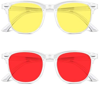 Solmoon Lunette Anti Lumiere Bleue Femme et Homme, Rouge et Jaune | Lunette Anti Lumiere Bleue HOMME | Lunettes Anti Lumiere Bleue Femme Lunettes Anti Lumiere Bleue homme Lunette Lumiere Bleue