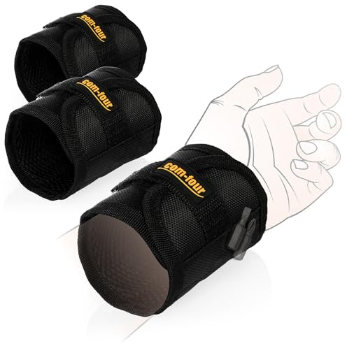 com-four® 3X Magnetarmband für Handwerker mit je 3 starken Magneten - magnetisches Armband für Schrauben, Nägel, Bits und Werkzeug - Geschenk für Heimwerker | magnetisches Armband für Schrauben - Nägel - Bits und Werkzeug - Geschenk für Heimwerker