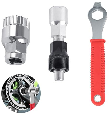 Fahrrad Kurbelabzieher und Tretlager Werkzeuge, Fahrradkurbel Abzieher, Fahrrad Innenlager Entferner 16mm Schlüssel Fahrrad Kurbel Schraubenschlüssel Werkzeug Set für Entfernen Fahrradkurbel