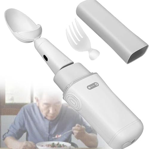 DPLXFPP Cuillère Parkinson pour Tremblements Mains, Couverts D'aide À L'arthrite, Aide L'alimentation Anti-Secousse Handicap, pour Myasthénie,Arthrite,Accidenvasculairecérébral,Polio