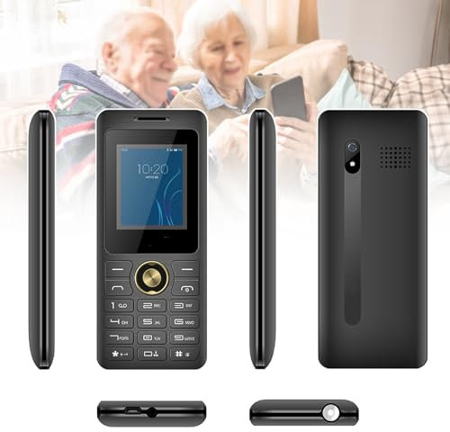 Telefoni Cellulari di Base per Anziani e Bambini, Telefoni Stupidi Sbloccati, Telefoni Cellulari Senza Internet - con Pulsanti Grandi, MP3, MP4, Fotocamera, Torcia Elettrica, SOS,Black