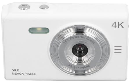 Fotocamera Portatile, Fotocamera Digitale da 50 MP, Doppio Obiettivo, Display Ultra Nitido, Fotocamera Fotografica Leggera e Compatta con Bellezza Automatica per Feste di