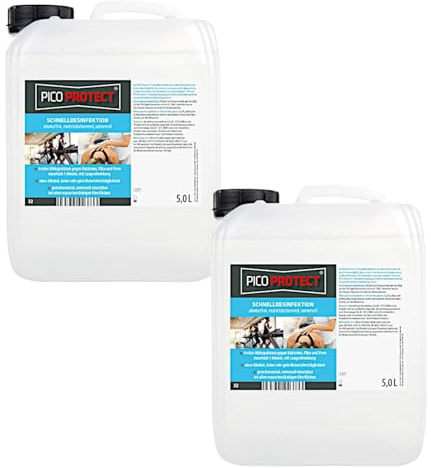 PICO Protect 32, 2x5L, alkoholfreie Flächendesinfektion, für Physiopraxen, Fitness- und Sportstudios, sehr gute Materialverträglichkeit, 1 Min.