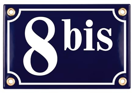 Plaque Numéro de Maison BIS/TER | 10x15 cm | Plaque emaillée personnalisée | Plaque Numéro de Rue | Panneau de Porte