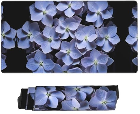 Poezjzw Grand tapis de souris de jeu avec motif hortensia mauve, grand ordinateur pour la maison, le bureau, le jeu, le travail, 40,6 x 74,9 cm