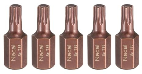 QUARKZMAN 5 styck T35 Torx skruvmejselbit 10mm hexskaft 30mm längd Magnetisk säkerhetstamper-proof 6-punktshuvud sexkantbitar S2 stål skruvmejselbit