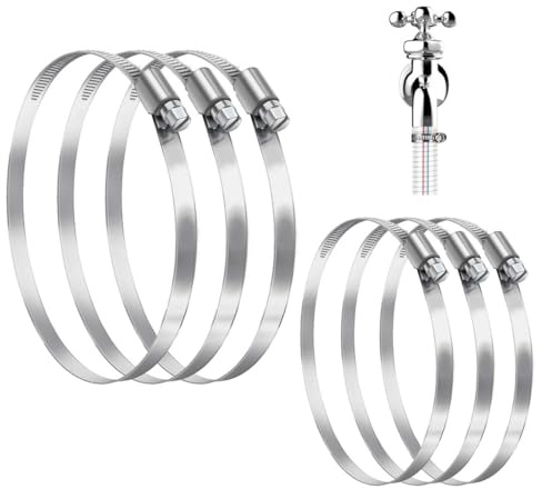 Collier de Serrage Tuyau Ajustable en Acier Inoxydable Tuyau Pinces Clips Fixation Pour Fixer Souples Durites (6, 91-114mm)