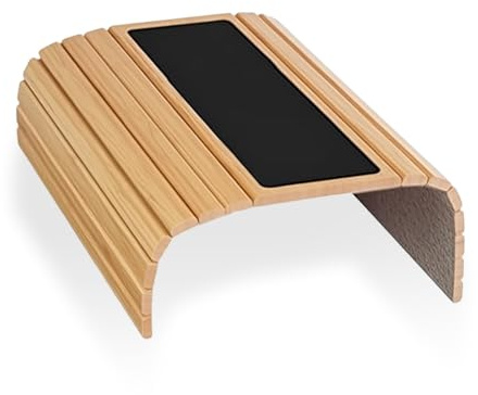 Sofa Arm Tray, Wooden Armchair Tray Sofa Trays Foldable Sofa Arm Table for Drinks Remote Snacks Phone Magazine(Natural Wood Colour)