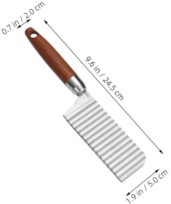 Veemoon Coupe-Frites Ondulé en Acier Inoxydable 430 Trancheuse Multifonction pour Pommes de Terre et Légumes Couteau à Lame Épaisse pour Frites Gaufrées Outil Cuisine Pratique et