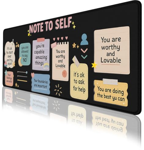 LSXP JR Positive Quotes Gaming Mouse Pad Cute Self Care Affirmations Mouse Pad Large Mousepad Extended Laptop Keyboard Mat Gaming Desk Pad Mouse Mat
