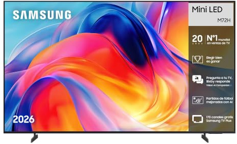Samsung TV 43 Pulgadas Mini LED M72H 4K Smart TV con Vision AI Companion, Modo AI Football TV Plus, Deportes, Cine y Gaming