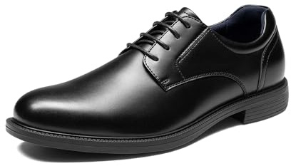 Bruno Marc Men's Dress Oxford Uniform Formal Shoes,Black,10.5 | Anti-Slip Grooved Rubber Outsole, Dual Cushion Insole, Memory Foam Collar for Office, Wedding & Formal Occasions