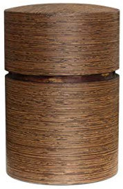 Denshiro – Boîte à thé Japonaise Ronde, 150 g, thé, Obizutsu Wenge, Marron, Wenge, Bois et Cerise Lot de 2 couvercles aromatiques fabriqués à la Main au Japon - Emballage Cadeau