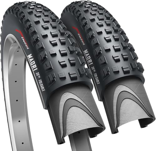 Fincci MTB Reifen 27,5 - Paar FahrradReifen 27.5 Zoll x 2.35 Zoll 60-584 - Schwarz Fahrradmantel 27 5 Zoll MTB für Rennrad, Mountainbike,E Bike, Hybrid Schmutz Offroad Bicycle - 2er Pack