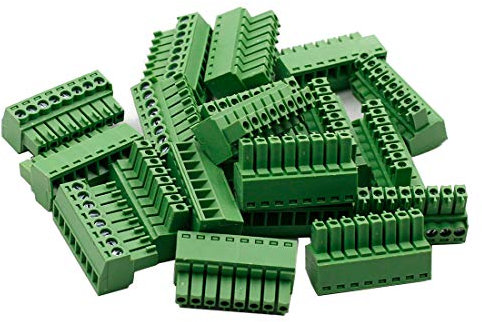 Hxchen KF2EDGK Leiterplatten-Schraubklemme, 8-polig, 300 V, 3,5 mm, Grün, 20 Stück